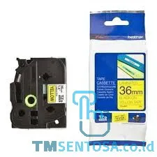 COLOR TAPES 36MM STRONG ADHESSIVE BLACK ON YELLOW [TZE-S661]