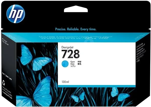 HP 728 130-ml Cyan Designjet Ink Cartridge [F9J67A]