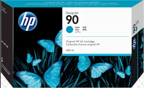 HP 90 Cyan, 400ml Ink Cartridge [C5061A]