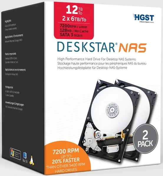 HGST 6TB DESKSTAR NAS  - 2 PACK