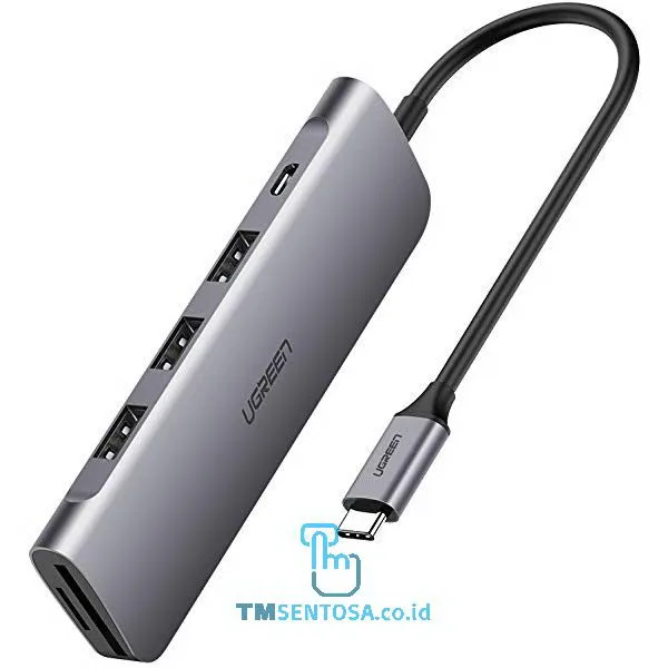 USB-C to 3 Ports USB3.0-A Hub + HDMI + TF SD Space Gray - 70410