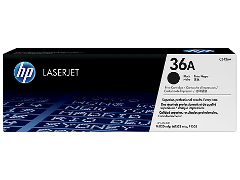 HP 36A Black Original LaserJet Toner Cartridge(CB436A)